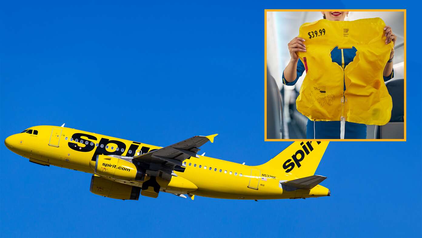 Thumbnail for Spirit Flight Attendant Says In The Event Of A Water Landing Lifejackets Will Be Available For $39.99