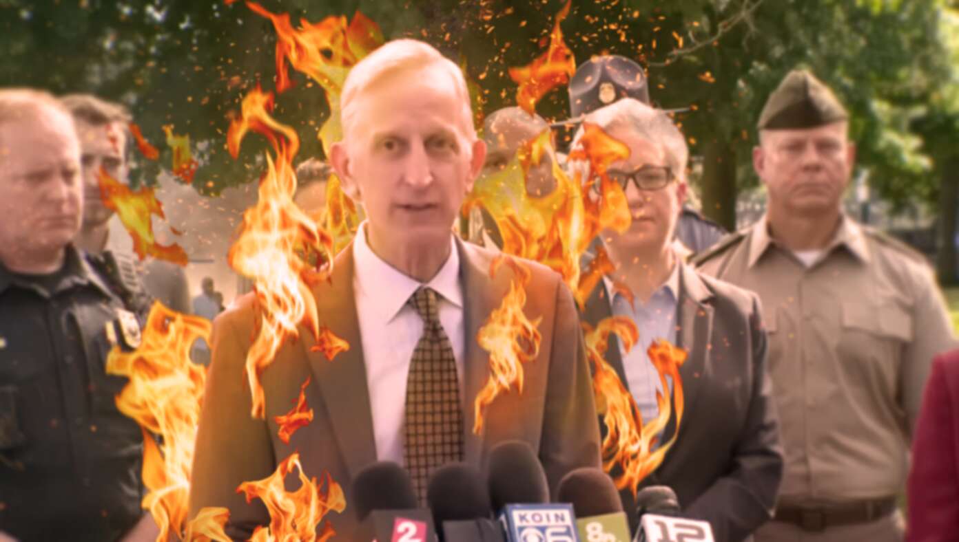 Thumbnail for 'We Don't Need Help Against Antifa,' Announces Portland Mayor Currently On Fire