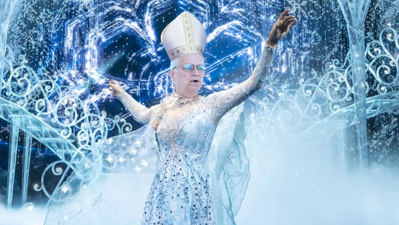 Pope Activates Ice Powers, Builds Ice Palace While Singing In Sparkly Blue Dress - Featured article image
