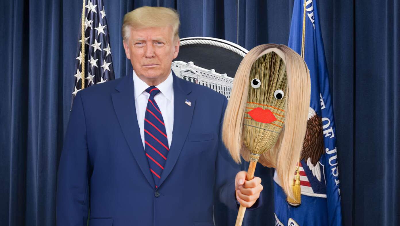 Trump Replaces Pam Bondi With Broom In Blonde Wig - Article image