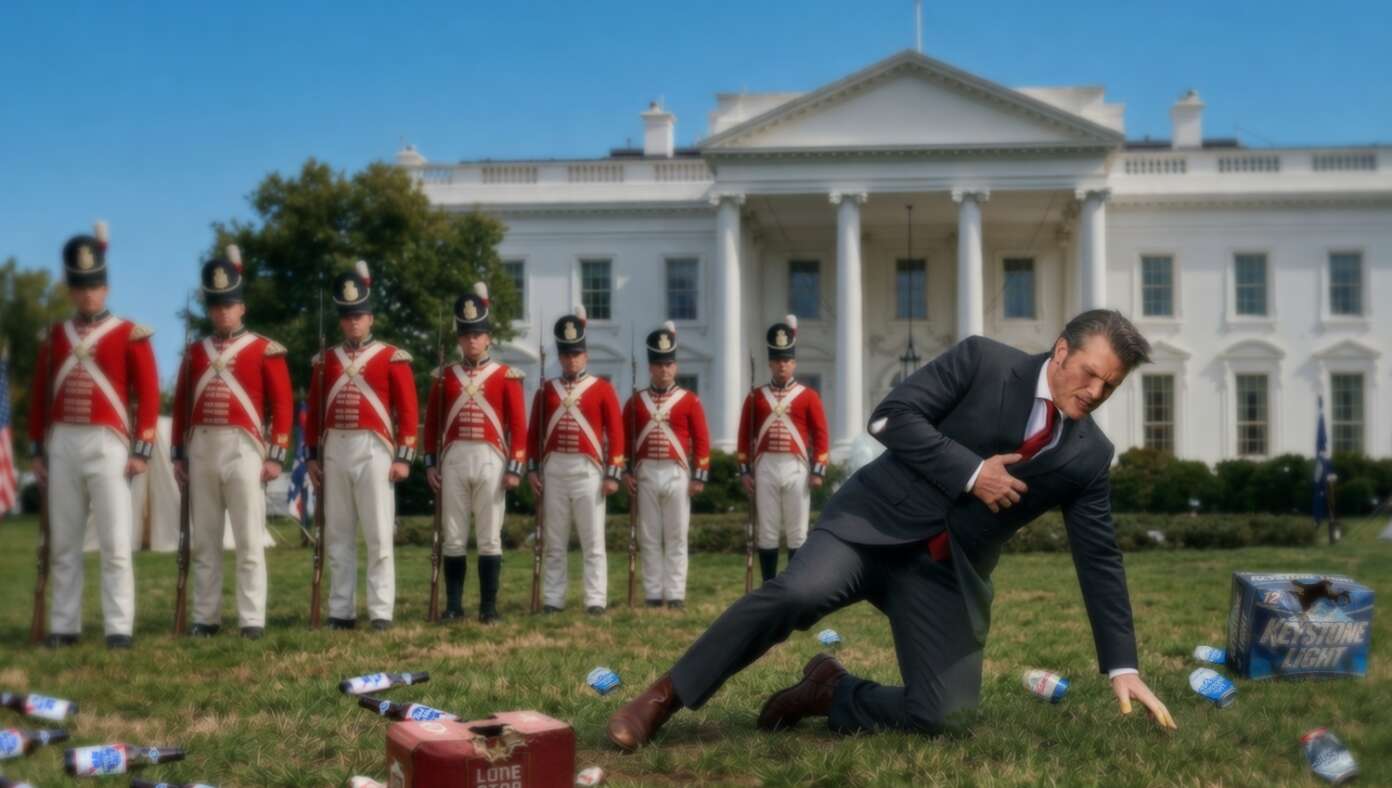 Hungover Pete Hegseth Terrified To Wake Up To Redcoats On White House Lawn - Article image