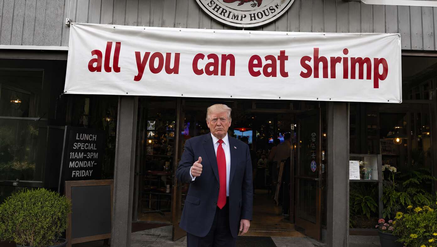 Thumbnail for 'A Civilization Will Die Tonight,' Says Donald Trump As He Enters All-You-Can-Eat Shrimp Buffet