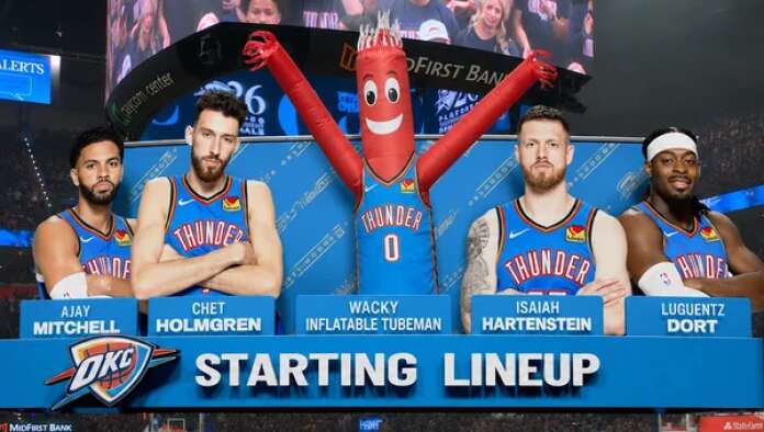 To Get Even More Foul Calls, Thunder Sub In Wacky Flailing Inflatable Tube Man - Article image