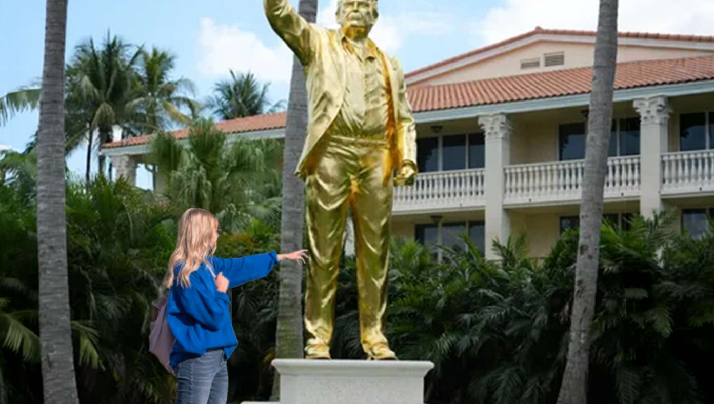Woman Healed Of Liberalism After Touching Golden Trump Statue - Article image