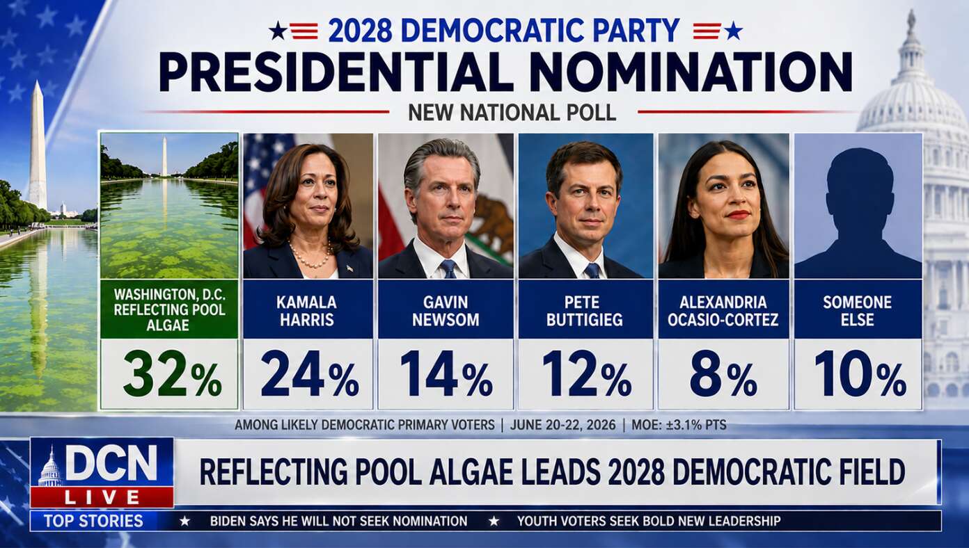 Reflecting Pool Algae Surges Ahead Of Kamala In 2028 Democrat Presidential Polls - Article image