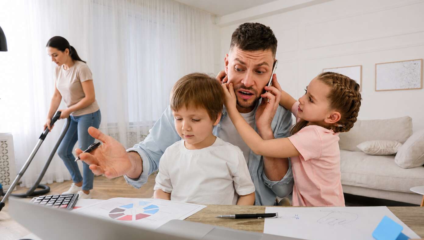 Dad's Plan To Work At Home Foiled By People At Home - Article image