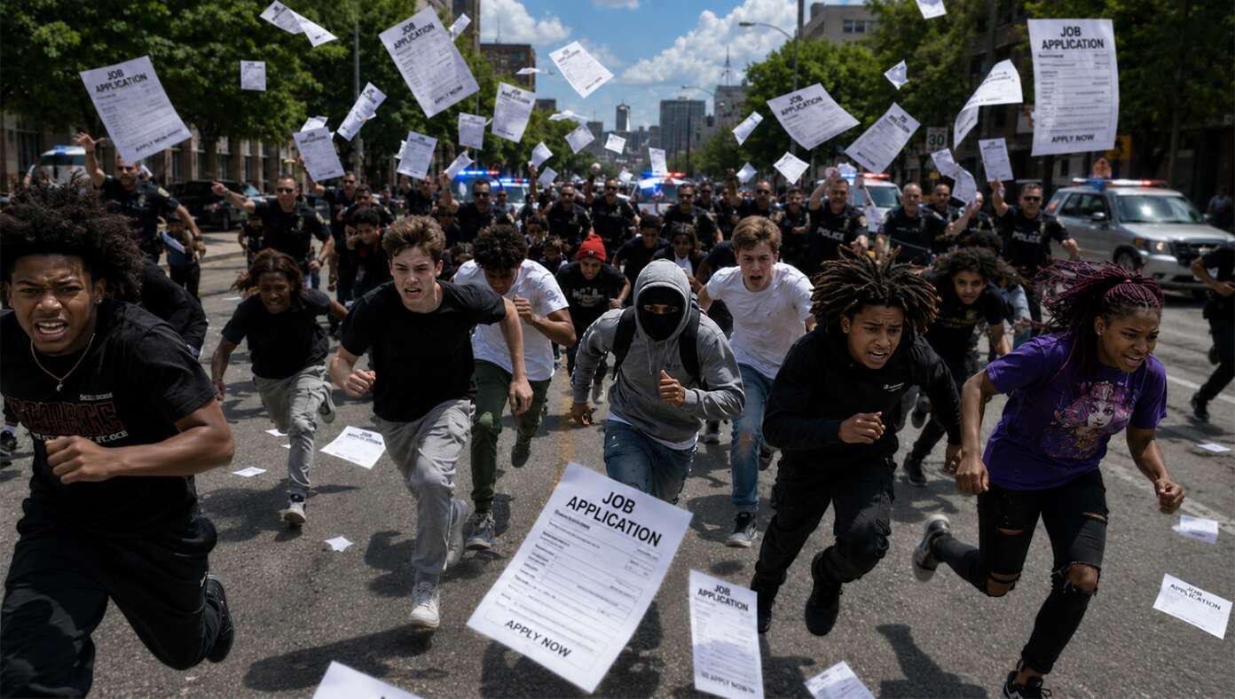 Police Instantly Disperse 'Teen Takeover' By Firing Job Applications Into Crowd - Article image