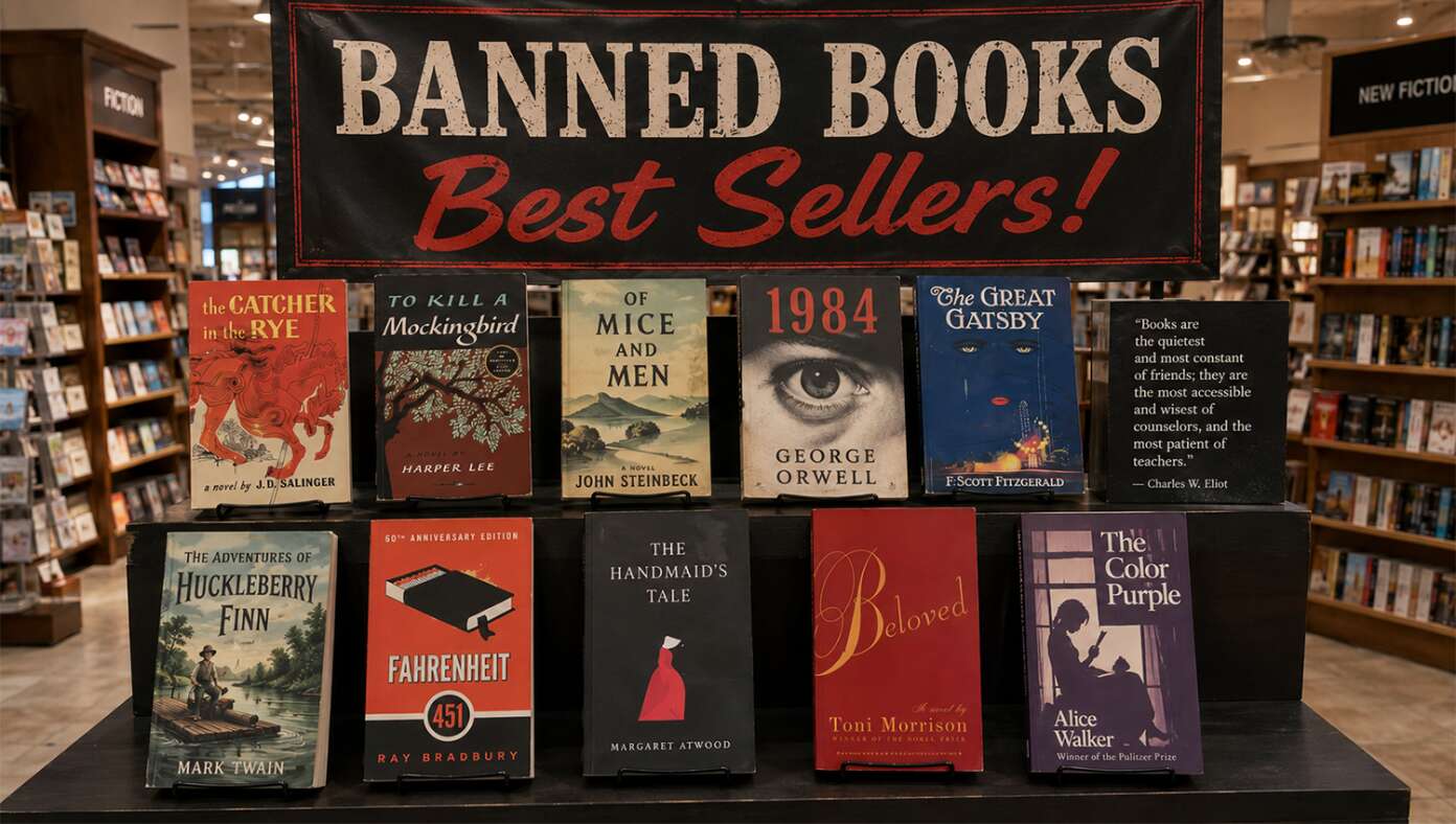 Banned Books Table Full Of Bestsellers - Article image