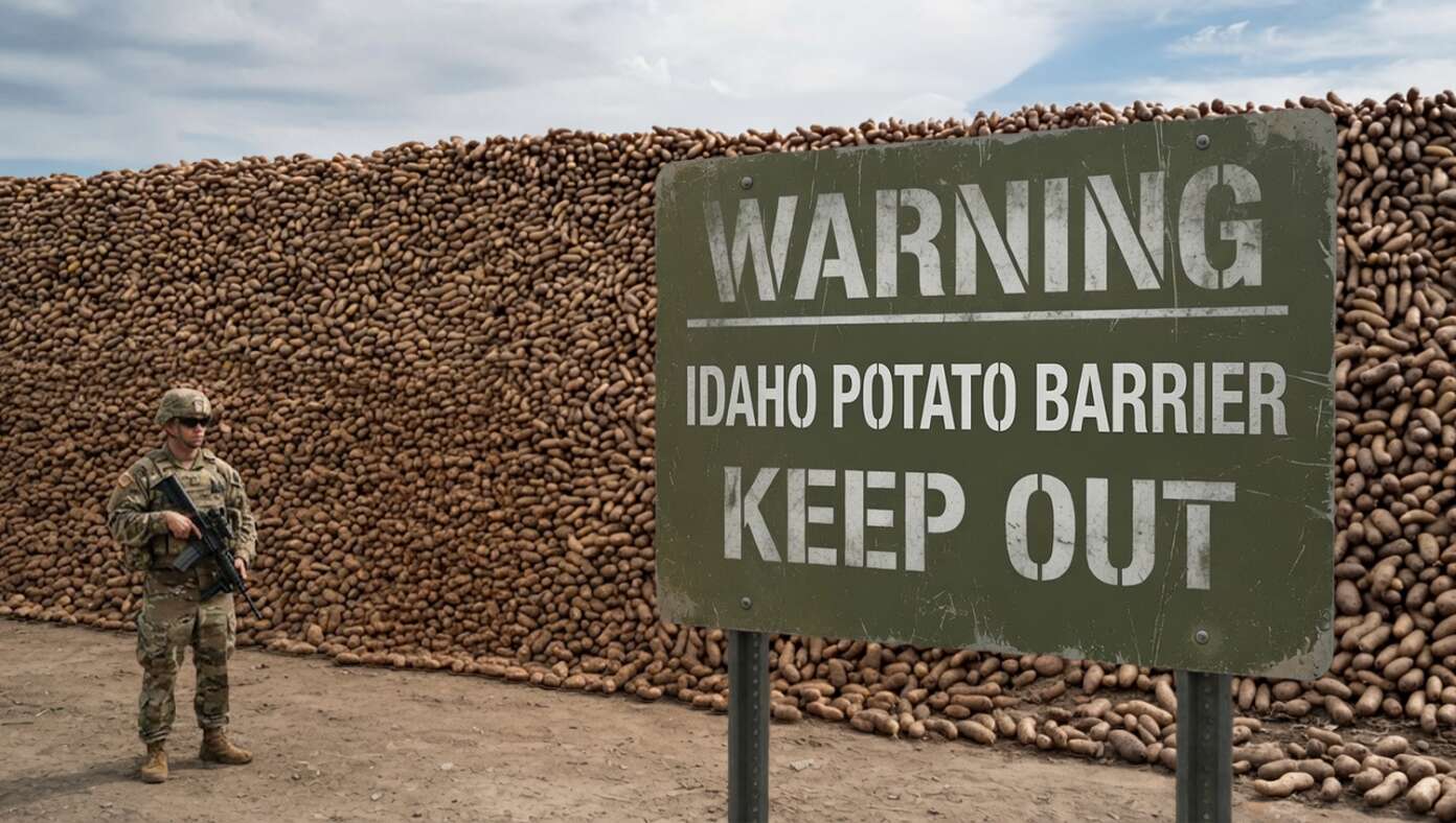 Idaho Builds Border Wall Out of Potatoes to Keep Out Californians - Article image