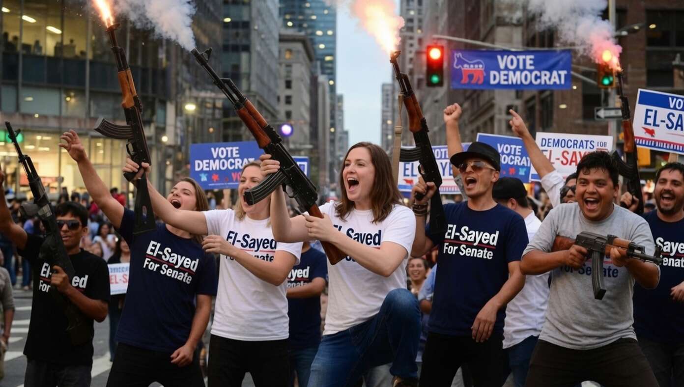 Democrats Celebrate El-Sayed Victory By Firing AK-47s Into The Air