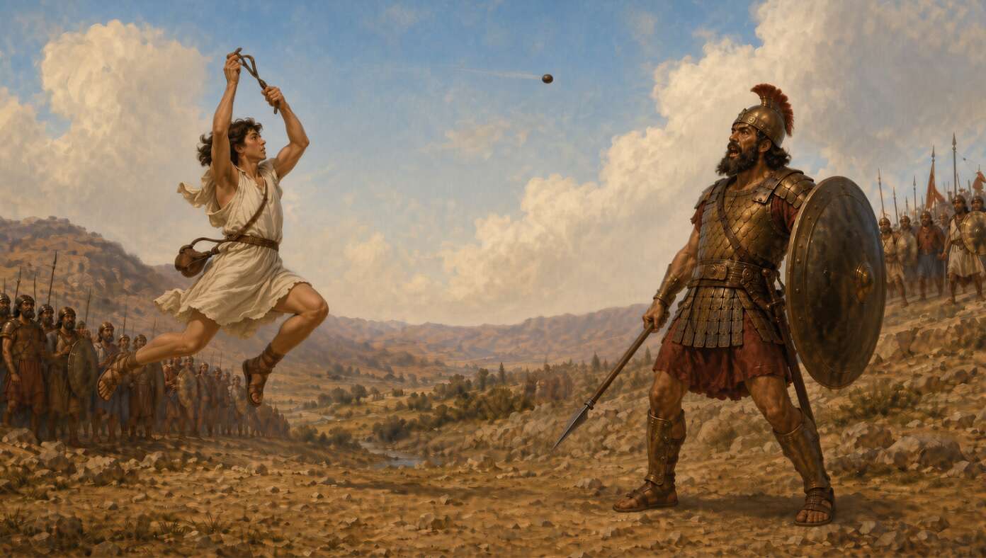 Thumbnail for Bible Scholars Now Believe David Yelled, 'Kobe!' While Hucking Stone At Goliath