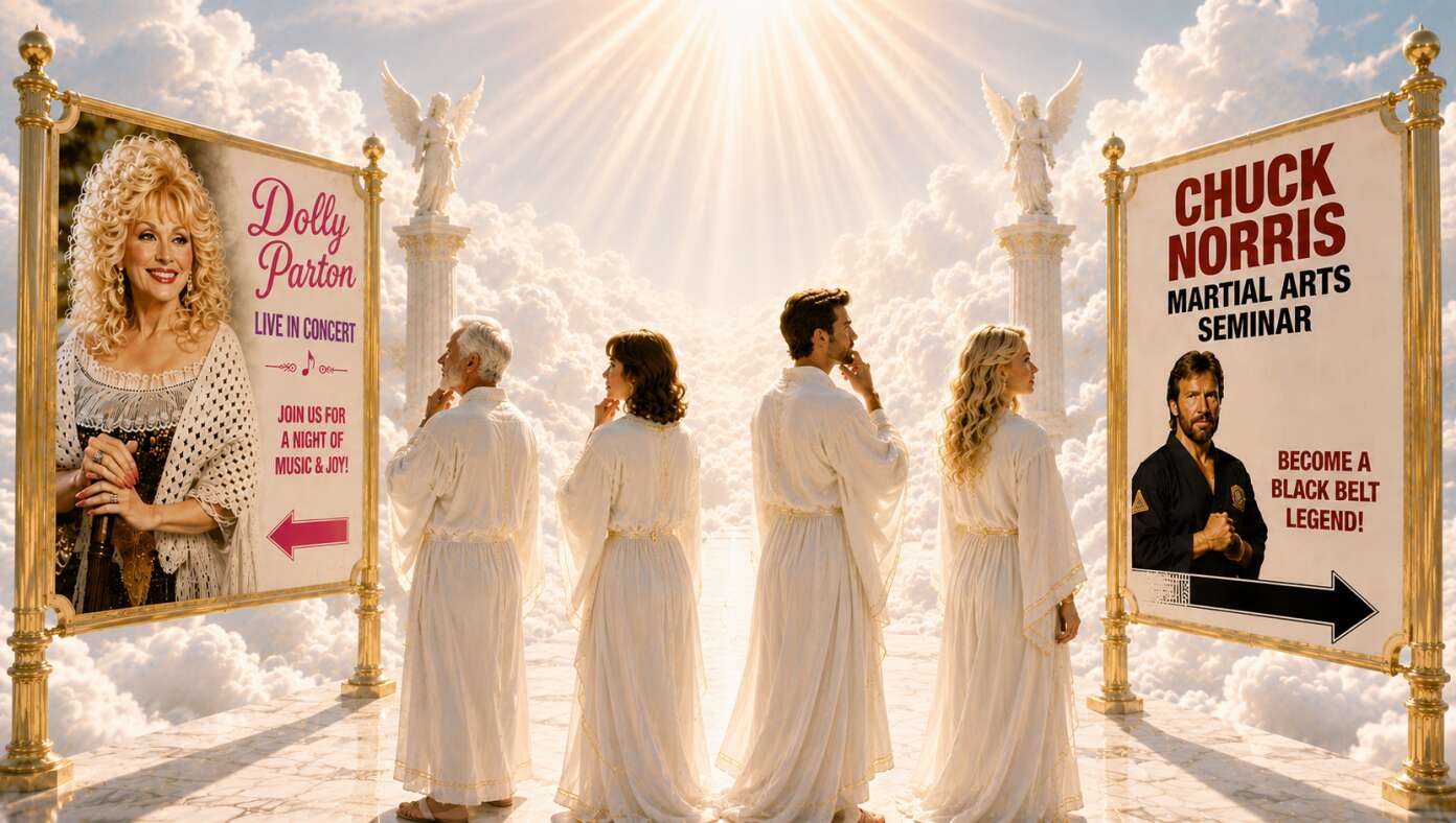 Residents Of Heaven Torn Between Attending Chuck Norris's Martial Arts Seminar And Going To Dolly Parton Show - Article image