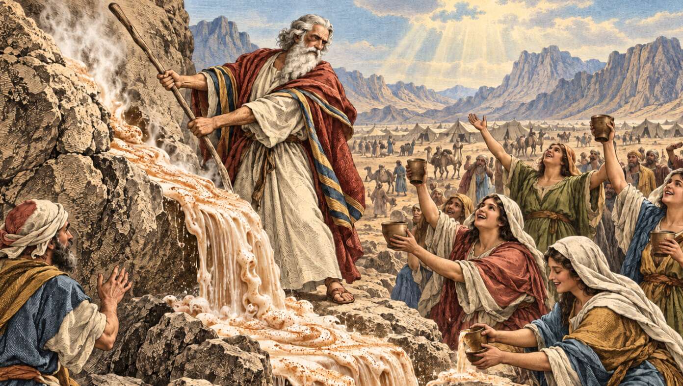 Israelite Women Rejoice After Moses Strikes Rock And Pumpkin Spice Latte Gushes Out