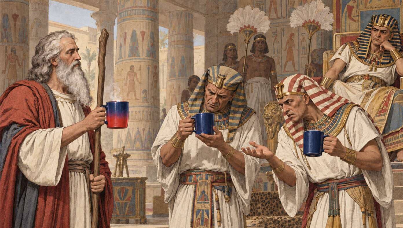 Pharaoh’s Magicians Unable To Replicate Moses’ Color-Changing Mug